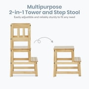 Dream On Me 2-in-1 Funtastic Tower and Step Stool, Easy to Assemble, Natural