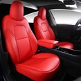 thumbnail image 2 of Inch Empire Tesla Model 3 Faux Leather Seat Cover & Cushion Protector, Red, 2 of 7