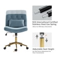 thumbnail image 5 of Adjustable Modern Swivel Velvet Desk Task Chair for Makeup Vanity Blue, 5 of 8