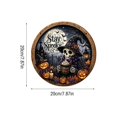 thumbnail image 2 of Halloween Wooden Jigsaw Puzzle Round Wood Grain Plaque Ornament Spooky Table Decor Skull Tabletop Holiday Party Home Decoration, 2 of 2
