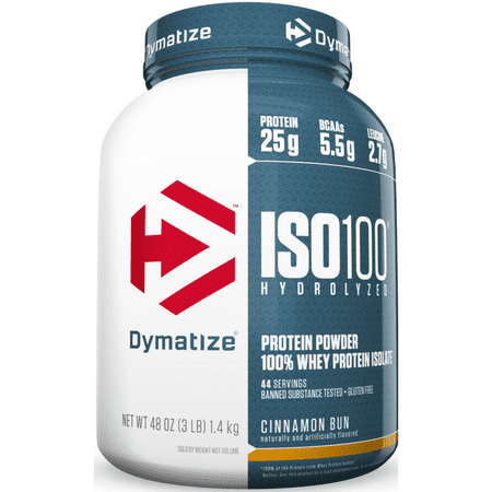 UPC 705016353255 product image for Dymatize ISO 100 Hydrolyzed 100% Whey Protein Isolate Powder, Cinnamon Bun, 25g  | upcitemdb.com