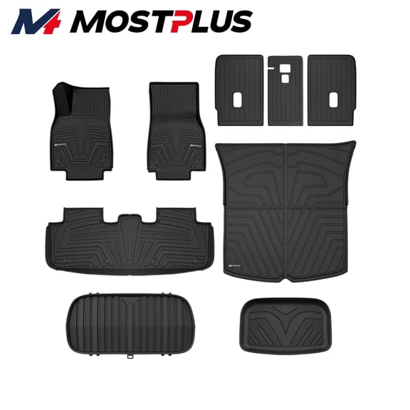 MOSTPLUS Set TPE Floor Mats & Cargo Liner & Backrest For 2025-26 Tesla Model Y 5-Seat New
