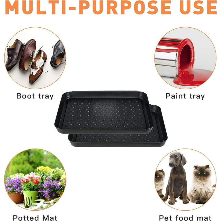 Reyox Waterproof Square Boot Tray, Durable Shoe Mat Tray for Entryway Pet  Food Tray, 14 x 11 Inches 
