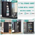 thumbnail image 2 of MIIIKO Metal Storage Cabinet 71" Locking Metal Storage Cabinet with 5 Adjustable Shelves, Black Metal Cabinet with 2 Doors and Lock for Office, Garage, Home, 2 of 7
