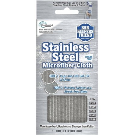 Bar Keepers Friend Stainless Steel Microfiber Cloth 13 x 13 in (33 cm x 33 cm)