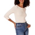 thumbnail image 1 of walmart Essentiels T-Shirt à Manches 3/4 Col Bateau pour Femmes, 1 of 8