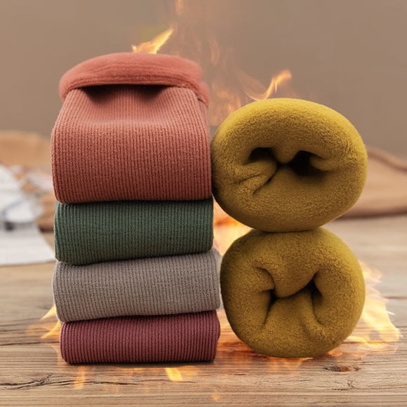 5 pares de calcetines peludos de lana de invierno, calcetines gruesos y acogedores, calcetines holgados y cálidos para exteriores, calcetines de suelo para hombres y mujeres