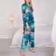thumbnail image 3 of Balery Aurora Borealis Village Conjunto de Pijama con Estampado para Mujer, Conjunto de Dos Piezas con Manga Larga, Ropa de Dormir Suave con Bolsillos, Pijamas Cómodos-X-Large, 3 of 7