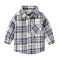 thumbnail image 3 of GYRATEDREAM Boys Button-Down Shirts Kids Button Down Plaid Shirt Casual Long Sleeve Shirt Tops Boys and Girls Fall Plaid Jacket for 2-9Y, 3 of 4