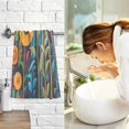 thumbnail image 7 of Yayeee 100% Cotton Hand Towels for Bathroom 16" x 28" Soft Absorbent Kitchen Towel, Orange Colorful Flowers, 7 of 7