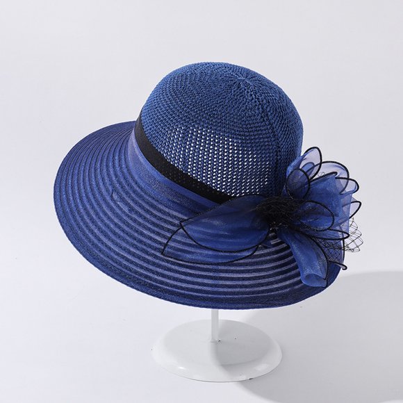 Women Hat Bridal Wedding Tea Party Wide Brim Summer Sun Cap Bucket Hat Double Bucket Hat Fashion Bucket Hat Blue Coneflower Juveniles Gliding Small Bucket Hat Has Ladies Bucket Hat Women Black