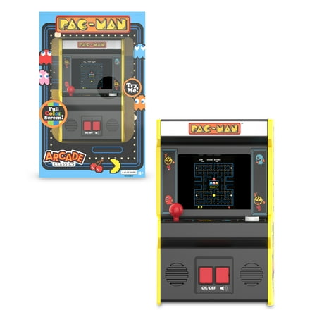 arcade classics pac-man - retro mini arcade game, 4-color screen, great gift for kids 8 to 98