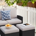 thumbnail image 4 of 6 Pieces Outdoor Swivel Patio Furniture Set, Wicker Sectional Couch Conversations Sets Rattan Sofa with 360° Swivel Rocking Chairs for Porch Backyard Garden-Black&Gray, 4 of 8