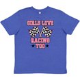 thumbnail image 3 of Inktastic Girls Love Racing Rally Flags Youth T-Shirt, 3 of 5