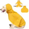 thumbnail image 1 of Waterproof dog skin coat with hood and reflector, suitable for dry and safe walking and dog playground, 1 of 4