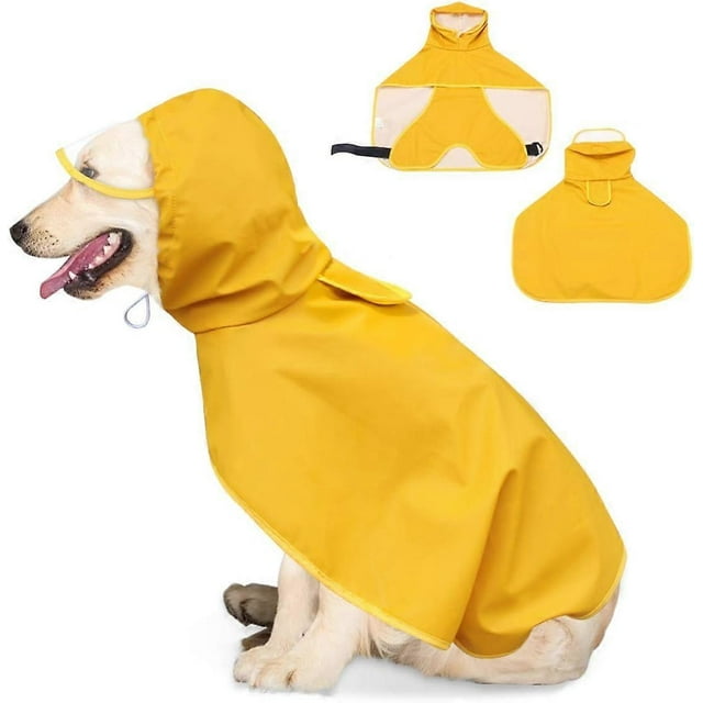 Waterproof dog skin coat with hood and reflector, suitable for dry and safe walking and dog playground