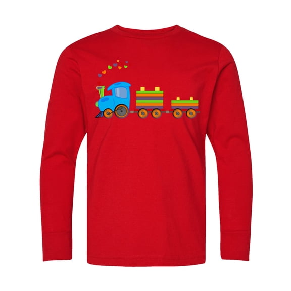 Inktastic Colorful Toy Train Long Sleeve Youth T-Shirt