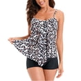 thumbnail image 2 of Traje de baño para mujer, traje de baño para mujer con volante dividido y estampado floral, traje de baño para mujer, bikini para mujer, diseño revolucionario, 2 of 6