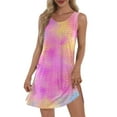 thumbnail image 2 of GXIPO Swimdress for Women Eyelet Sleeveless Bathing Suit Cover Up Bikini Beach Cover Up Casual Tie Dye Sundress Womens Summer Dresses with Pockets Pink S, 2 of 5