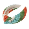thumbnail image 5 of Unique Bargains 1 Pc Exquisite Pinstripe Straw Headband Orange Green Blue Beige, 5 of 6