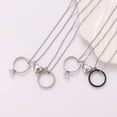 thumbnail image 6 of SmartBy 1 Pair Couple Matching Necklaces Electroplated Alloy Magnetic Heart And Ring Shape Pendant Adjustable Romantic Love Husband Wife Pairing Necklaces Valentines Day Gift, 6 of 6