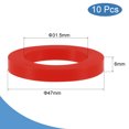 thumbnail image 2 of Unique Bargains 1-1/4' DN32 Silicone Rubber Flat Washer Quick Connector Gasket Red 10 Count, 2 of 5