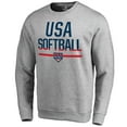 thumbnail image 2 of Men's Heathered Gray USA Softball Team Base Sweatshirt, 2 of 3