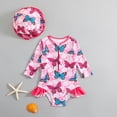 thumbnail image 2 of Ymyiu Toddler Swimsuit Girl Baby Girls Swimsuit Long Sleeve Swimwear Sun Protection Toddler One Piece Swimsuit Bathing Suits 5T 6T (Blue,5-6 Years), 2 of 8