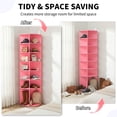 thumbnail image 5 of Hassch 72-Inch Freestanding Rotating Shoe Rack, 7-Tier 360° Spinning Shoe Organizer Tower, Bag Display Shelf Storage Round Carousel, Neat and Elegant Shoe Storage Solution (Pink), 5 of 10