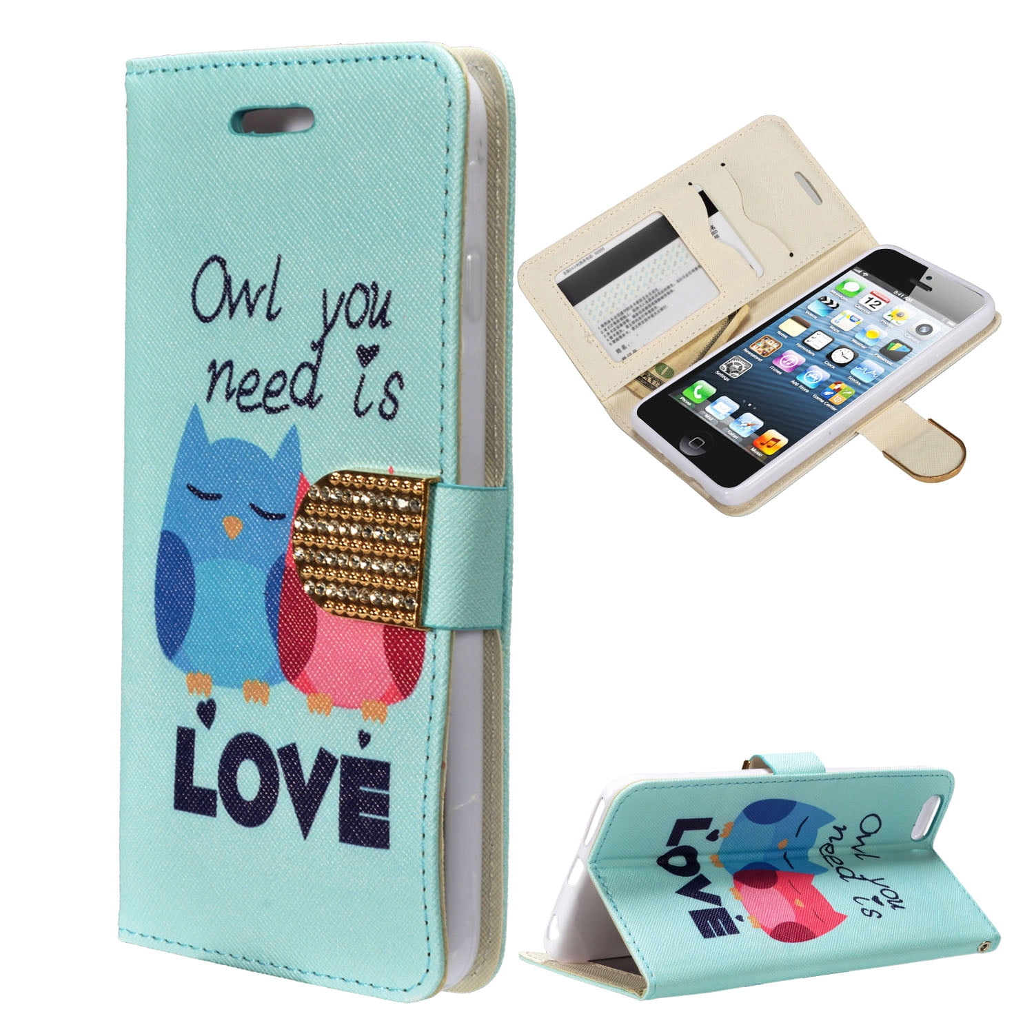 Zizo® Design Wallet Case Pouch iPhone SE 5 5G 5S TPU Inside Zizo® Design Wallet Case Pouch iPhone SE 5 5G 5S TPU Inside