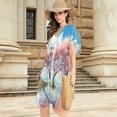 thumbnail image 4 of BZSMCE Women Creatively Cherry Blossom Serenity Print Beach Cover-ups Size:S-2XL, 4 of 7