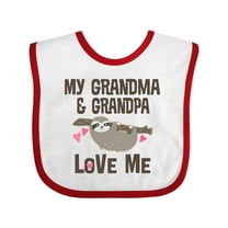 Inktastic Grandma and Grandpa Love Me Sloth Girls Baby Bib