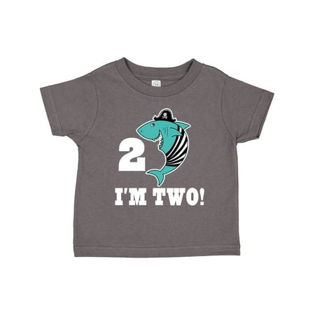 

Inktastic 2nd Birthday Shark Party 2 Year Old Pirate Gift Toddler Boy or Toddler Girl T-Shirt