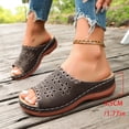 thumbnail image 6 of Women Wedge Sandals Platform Open Toe Strappy Wide Fit Shoes Womens Comfort Ladies Summer Non Slip Walking Shoes Casual Slippers Coffee 7.5, 6 of 7