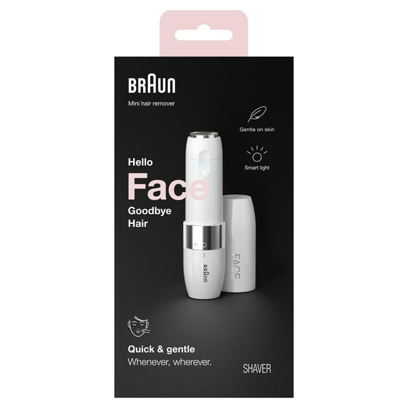 Braun Mini Hair Removal, Electric Facial Hair Removal for Women, Quick & Gentle, Finishing Touch for Upper Lips, Chin & Cheeks, for Easier Makeup Application, Ideal for On-the-Go, with Smartlight