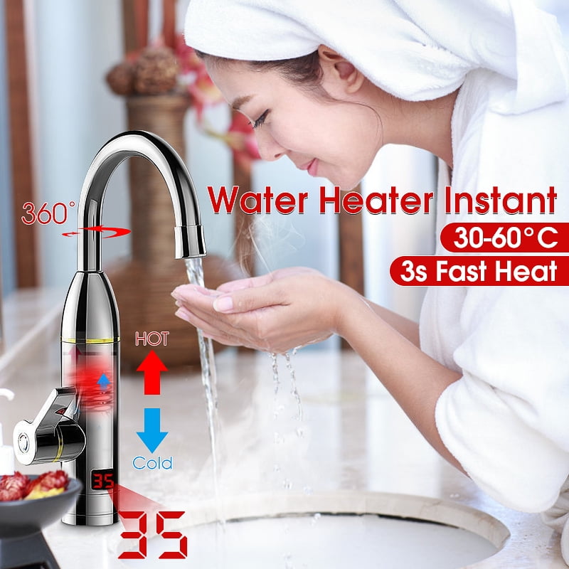 Electric Tankless Instant Hot Water Heater Faucet Bathroom Kitchen Heating Tap