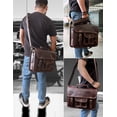 thumbnail image 6 of Leather Messenger Bag for Men, Briefcase Laptop Satchel Office Crossbody Travel Bag by Rustic Town (16 inch, Mulberry), 6 of 10