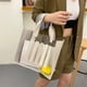 thumbnail image 4 of Bolso de compras transparente de PVC para mujer a la moda, bolso grande de retazos (beige) Tmvgtek Oficina Multiescena Multifunción, 4 of 9