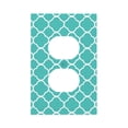 thumbnail image 1 of DouZhe 1-Gang Duplex Outlet Cover, Green Teal Quatrefoil Decorative Wall Plates, 1 of 7
