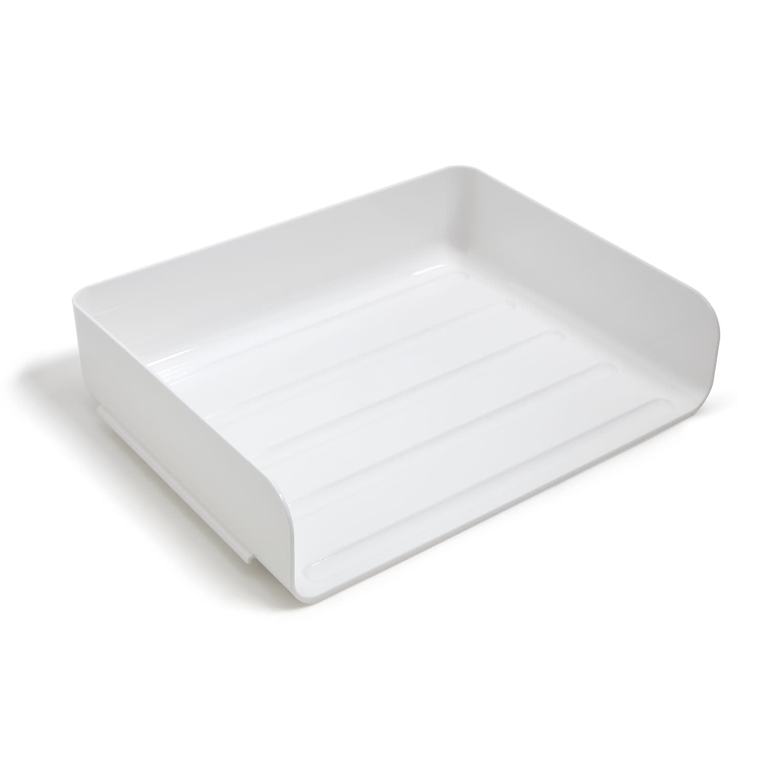 TRU RED Side Load Stackable Plastic Letter Tray White TR55328