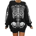 thumbnail image 2 of Halloween Skeleton Sweatshirts for Women 2025 Long Sleeve Crewneck Skeleton Graphic Sweatshirt Pullover Tops, 2 of 5