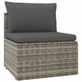 thumbnail image 3 of vidaXL 9 Piece Garden Lounge Set with Cushions Grey Poly Rattan, 3 of 5