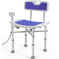 KEKOY Shower Chair with Back 500lb, Height Adjustable Bath Chair for Shower, Heavy Duty Bath Stool for Tub for Elderly, Senior, Handicap, Tool-Free Assembly