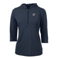 thumbnail image 2 of Women's Cutter & Buck Navy Washington Nationals Americana Logo DryTec Virtue Eco Pique Recycled Half-Zip Pullover Hoodie, 2 of 3