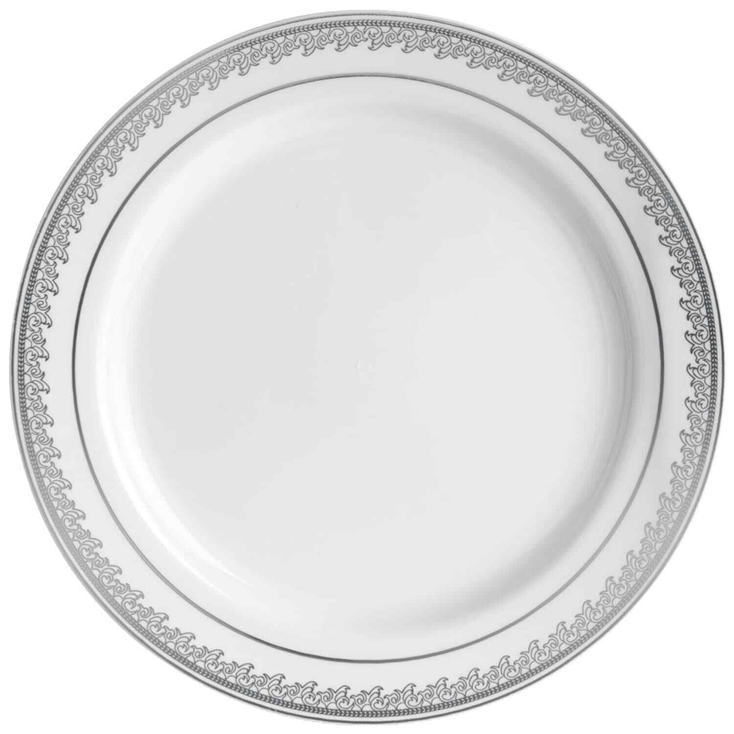 120 ct Square 10" Dinner Plates White-Clear-Bone-Black-Silver-Purple-Green 