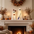 thumbnail image 5 of MYUNNIL 2Pcs Halloween Lighted Standing Ghost Decoration, Cute Light up Warm LED Fabric Ghost Ornament with Pumpkin & Broom, Reusable Freestanding Seasonal Decor for Porch Indoor Party, 16 & 20", 5 of 7