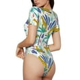thumbnail image 3 of The Xecao Summer Leopard Women's Crew Neck Body Suit, a short-sleeved bodysuit and basic swimsuit, both comfort and style for dating and daily life, 3 of 9