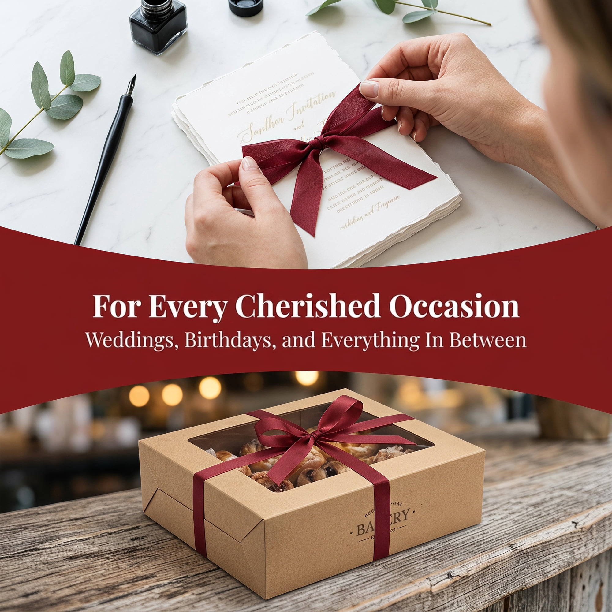 Unique Bargains Elegant Satin Ribbon for Gift Wrapping Dark Red 5.5 Yard