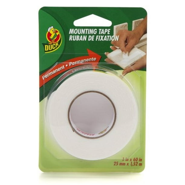 Double Sided Permanent Foam Mounting Tape Duck Brand 1 in x 60 in