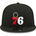 thumbnail image 2 of Men's New Era Black Philadelphia 76ers Bold Back Script 9FIFTY Snapback Hat - OSFA, 2 of 5